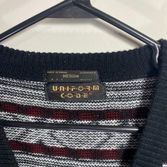 Uniform Code Acrylic Cardigan Sweater - Picture 3 of 4